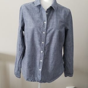 Banana Republic Chambray Polka Dot Soft Wash Shirt
